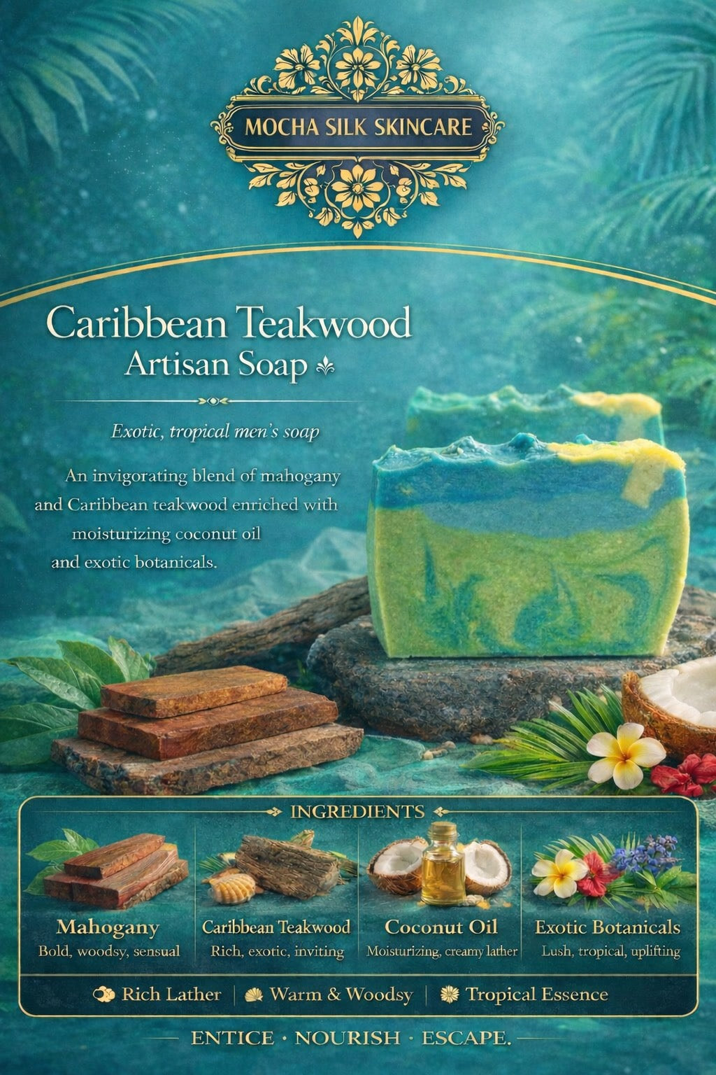 Caribbean Teakwood Artisan Bar